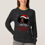 Black African Girl American Santa Christmas Melani T-Shirt<br><div class="desc">Black African Girl American Santa Christmas Melanin</div>