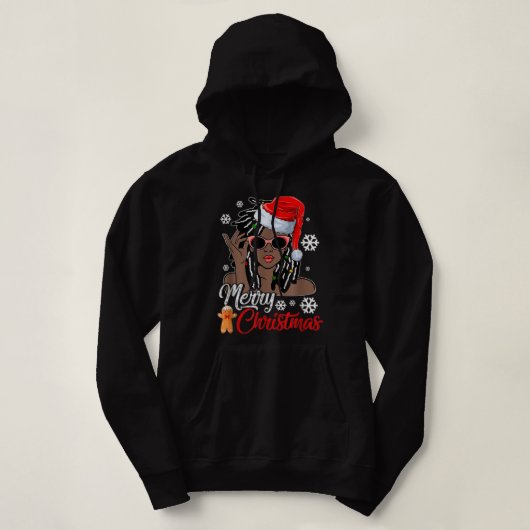 Black African Girl American Xm - Weihnachtsmannmüt Hoodie (Design vorne)