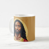 Black African Jesus Christ Religious Art Kaffeetasse (Vorderseite Links)