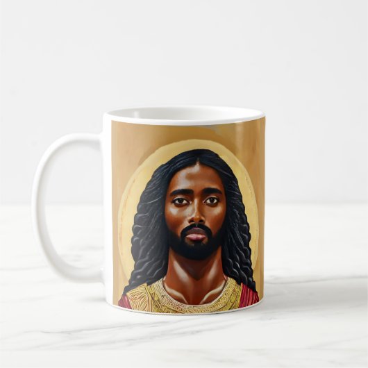 Black African Jesus Christ Religious Art Kaffeetasse (Links)