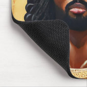 Black African Jesus Christ Religious Art Mousepad (Ecke)
