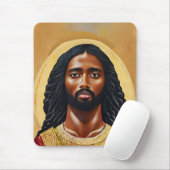 Black African Jesus Christ Religious Art Mousepad (Mit Mouse)