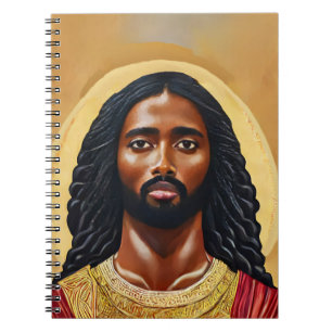 Black African Jesus Christ Religious Art Notizblock