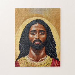 Black African Jesus Christ Religious Art Puzzle