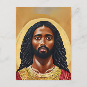 Black African Jesus Christus Mann Religiöse Kunst Postkarte