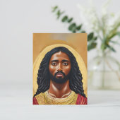 Black African Jesus Christus Mann Religiöse Kunst Postkarte (Stehend Vorderseite)