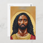 Black African Jesus Christus Mann Religiöse Kunst Postkarte (Vorne/Hinten)