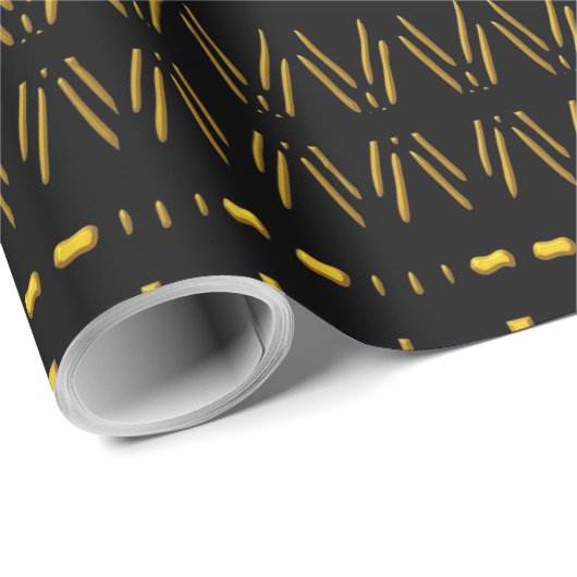 Black African Pattern Mix Wrapping Paper Geschenkpapier (Rolleneckpunkt)
