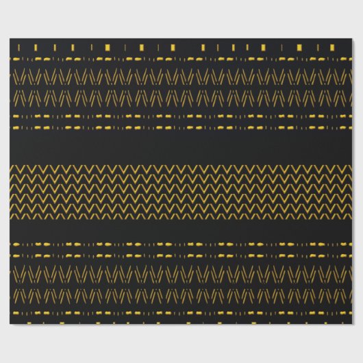 Black African Pattern Mix Wrapping Paper Geschenkpapier (Flach)