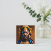 Black African Woman Quadratische Visitenkarte (Stehend Vorderseite)