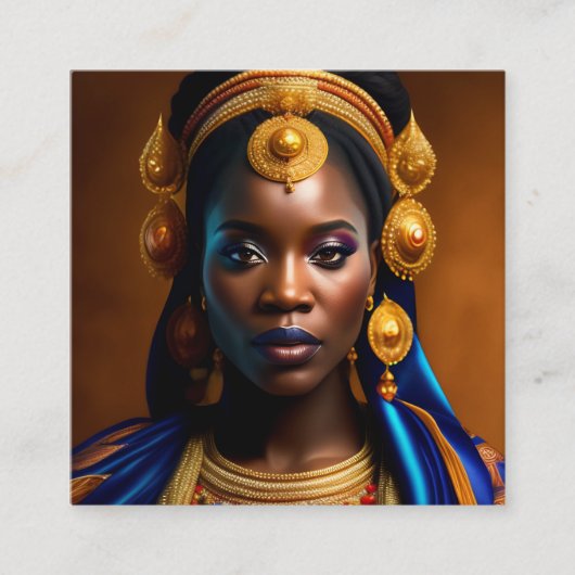 Black African Woman Quadratische Visitenkarte (Vorderseite)