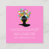 Black African Woman Square Business Card Quadratische Visitenkarte (Rückseite)