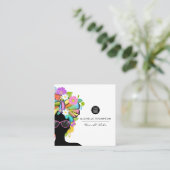 Black African Woman Square Business Card Quadratische Visitenkarte (Stehend Vorderseite)