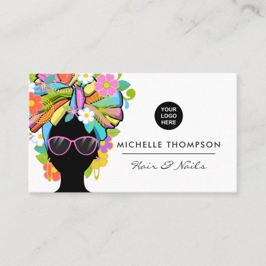 Black African Woman Square Business Card Visitenkarte (Vorderseite)
