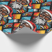 Black Afro American Santa Claus Urban Graffiti Geschenkpapier (Ecke)