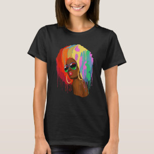 Black Afro Hair Black Womens BHM Afro American T-Shirt