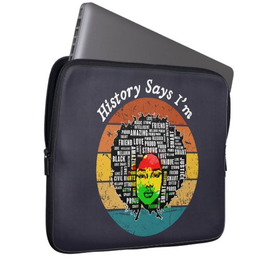 Black Afro Melanin Girl Schwarze Geschichte Monat Laptopschutzhülle (Vorne Rechts)