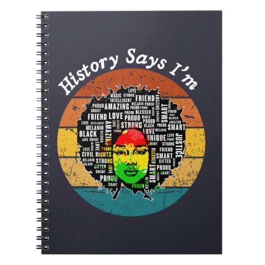 Black Afro Melanin Girl Schwarze Geschichte Monat Notizblock (Vorderseite)