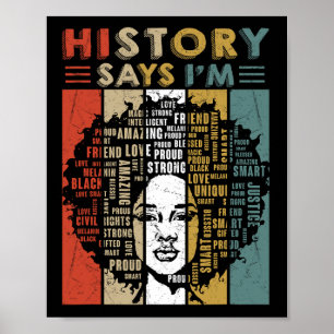 Black Afro Melanin Girl Schwarze Geschichte Monat Poster