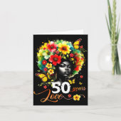Black Afro Queen 50 Years Love 50th Birthday Butte Karte (Vorderseite)