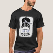 Black Afro Volleyball Mama für Women Messy Bun Vol T-Shirt (Vorderseite)