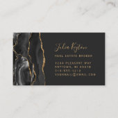 Black Agate Geode Gold Glitzer Real Anwesen Visitenkarte (Vorderseite)