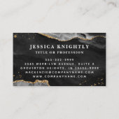 Black Agate Geode Monogram Gold Script Visitenkarte (Rückseite)