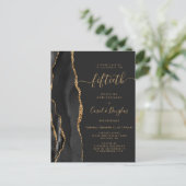 Black Agate Gold 50th Anniversary Party Postkarte (Stehend Vorderseite)