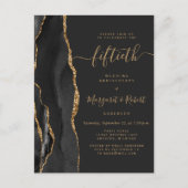 Black Agate Gold 50th Anniversary Party Postkarte (Vorderseite)