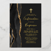 Black Agate Gold-Bestätigung Folieneinladung (Vorderseite)