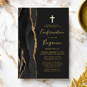 Black Agate Gold-Bestätigung Folieneinladung