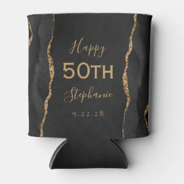 Black Agate Gold Dark 50. Geburtstagsparty Dosenkühler