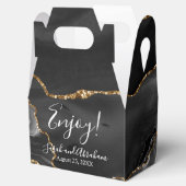 Black Agate Gold Glitzer Gastgeschenk Hochzeit Box Geschenkschachtel (Geöffnet)