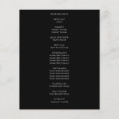 Black Agate Gold Glitzer Hochzeitsprogramm (Rückseite)