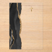 Black Agate Gold Text Erste heilige Kommune Acryleinladungen (Vorderseite)