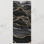 Black Agate Minimalistisch Luxus Hochzeitsprogramm Menükarte (Rückseite)