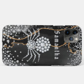 Black Agate mit Gold & Diamond Akzenten Case-Mate iPhone Hülle (Rückseite (Horizontal))