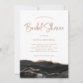 Black Agate mit Rose Gold | Brautparty Einladung (Vorderseite)