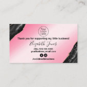 Black Agate Pink Vielen Dank für Ihren Kauf Visitenkarte (Rückseite)