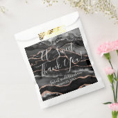 Black Agate Rose Gold Glitzer Gastgeschenk Hochzei Geschenktütchen (Versiegelt)