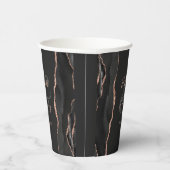 Black Agate Rose Gold Glitzer Script Hochzeit Pappbecher (Rechts)