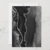 Black Agate Silver 25th Anniversary Einladung (Rückseite)