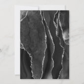 Black Agate Silver Glitzer Bestätigung Einladung (Rückseite)