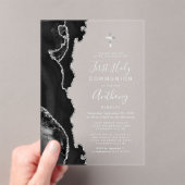 Black Agate Silver Gray Text Erste Heilige Kommune Acryleinladungen (Insitu (Handheld))