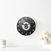 Black Aight Ball Runde Wanduhr (Zuhause)