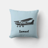 Black Airplane Travel Baby Dusche, Blue Aviation Kissen (Vorderseite)