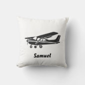 Black Airplane Travel Baby First Birthday, Aviatio Kissen (Vorderseite)