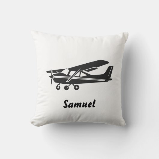 Black Airplane Travel Baby First Birthday, Aviatio Kissen (Vorderseite)