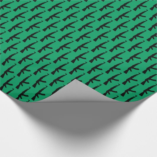 Black AK-47 Waffen, Sturmgewehr, Kleeblatt Geschenkpapier (Ecke)