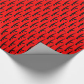 Black AK-47 Waffen, Sturmgewehr, rot Geschenkpapier (Ecke)